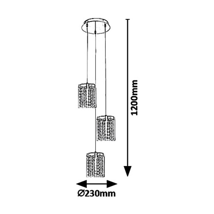 Rabalux 5044 - LED Żyrandol na lince ASTRELLA 3xLED/6W/230V