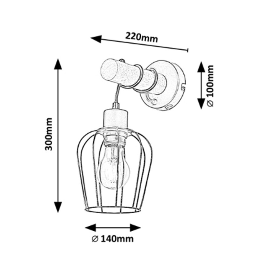 Rabalux - Kinkiet 1xE27/40W/230V kauczukowiec