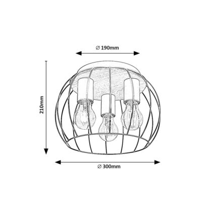 Rabalux - Plafon 3xE27/25W/230V