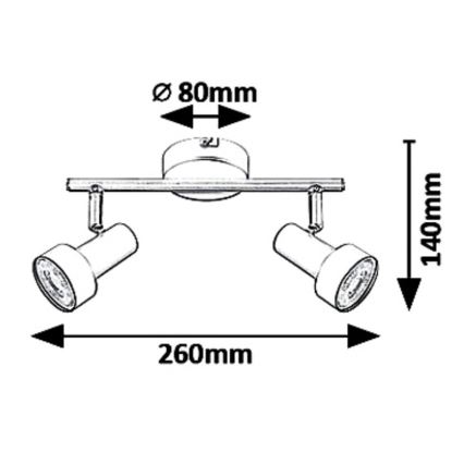 Rabalux 5323 - Oświetlenie punktowe KONRAD 2xGU10/50W/230V