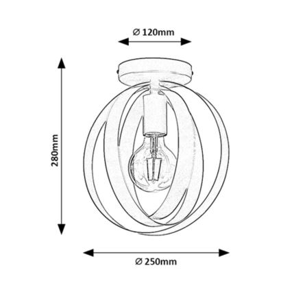 Rabalux - Oprawa sufitowa 1xE27/40W/230V, średnica 25 cm