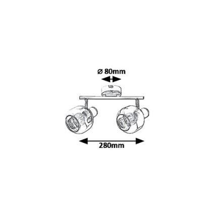 Rabalux 5398 - Oświetlenie punktowe SALAZAR 2xE14/40W/230V