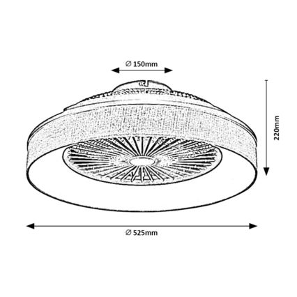 Rabalux - LED Ściemnialny plafon z wentylatorem LED/35W/230V 3000-6000K + pilot