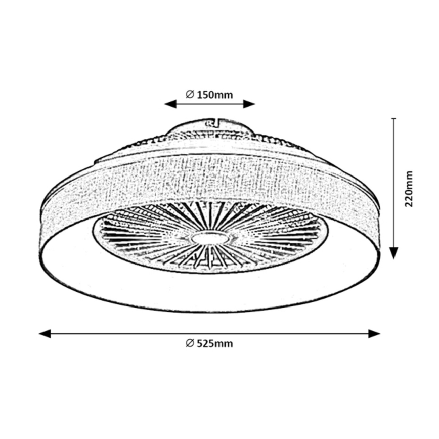Rabalux - LED Ściemnialny plafon z wentylatorem LED/35W/230V 3000-6000K + pilot