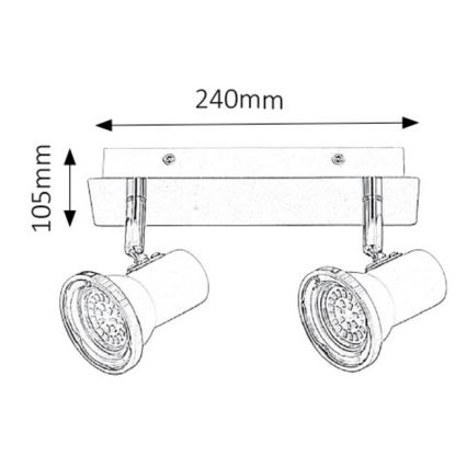 Rabalux - LED Oświetlenie łazienkowe punktowe 2xGU10/4,5W/230V