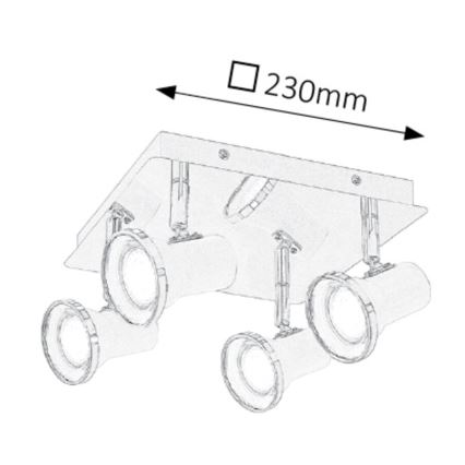 Rabalux - LED Łazienkowe oświetlenie punktowe 4xGU10/4,5W/230V IP44