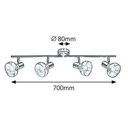 Rabalux 5550 - Oświetlenie punktowe HOLLY 4xE14/40W/230V złoty