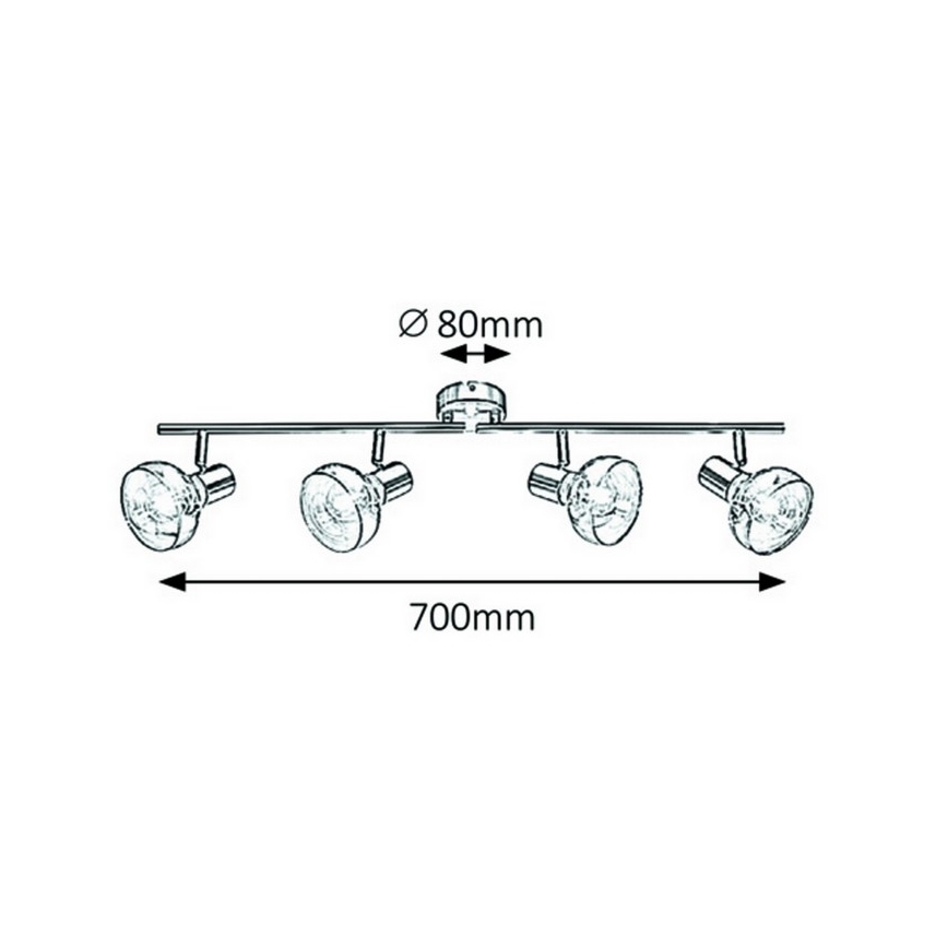 Rabalux 5550 - Oświetlenie punktowe HOLLY 4xE14/40W/230V złoty