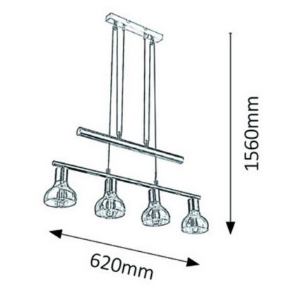 Rabalux 5551 - Żyrandol na lince HOLLY 4xE14/40W/230V złoty