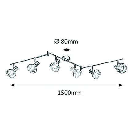 Rabalux 5553 - Oświetlenie punktowe HOLLY 6xE14/40W/230V złoty