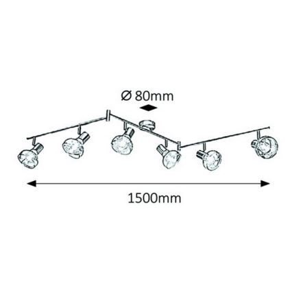 Rabalux 5562 - Oświetlenie punktowe HOLLY 6xE14/40W/230V chrom błyszczący