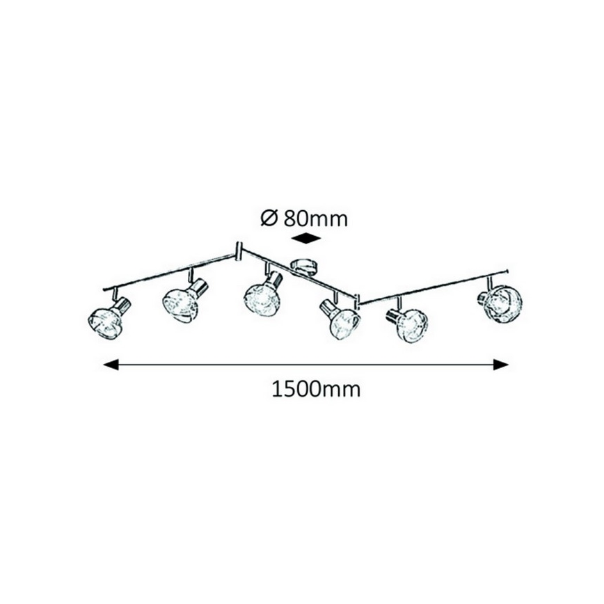 Rabalux 5562 - Oświetlenie punktowe HOLLY 6xE14/40W/230V chrom błyszczący