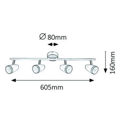 Rabalux 5567 - LED Oświetlenie punktowe KAREN 4xLED/4W/230V