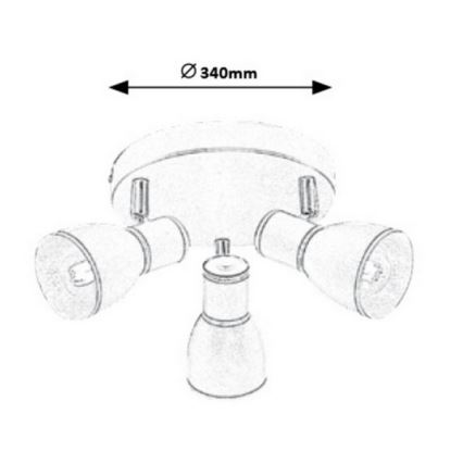 Rabalux -Oświetlenie punktowe sufitowe 3xE14/40W/230V