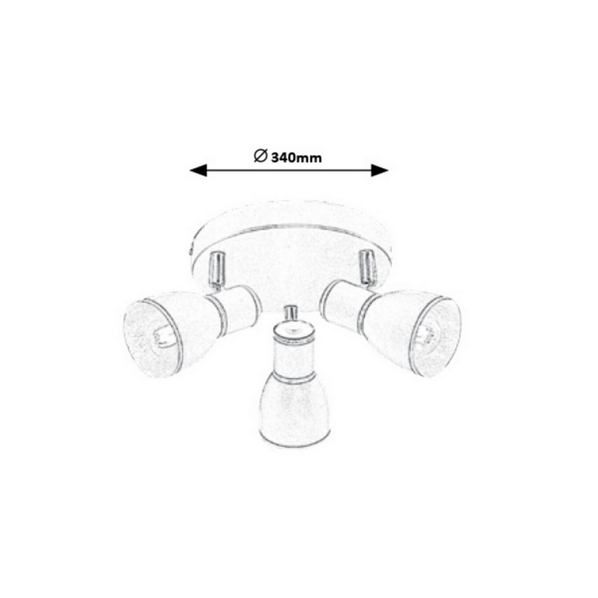 Rabalux -Oświetlenie punktowe sufitowe 3xE14/40W/230V