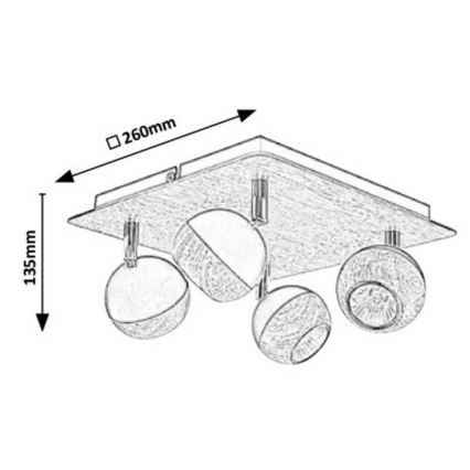 Rabalux - Oświetlenie punktowe 4xGU10/35W/230V
