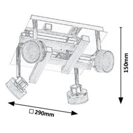 Rabalux - LED Oświetlenie sufitowe punktowe  4xLED/5W/230V + 4xLED/3W/230V