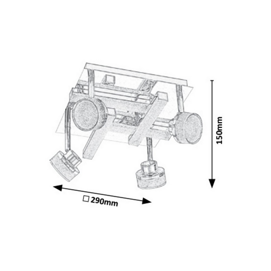Rabalux - LED Oświetlenie sufitowe punktowe  4xLED/5W/230V + 4xLED/3W/230V