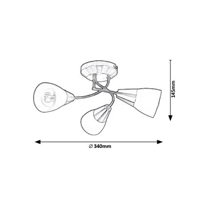 Rabalux - Plafon 3xE14/40W/230V śr. 34 cm