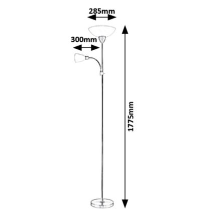 Rabalux - Lampa podłogowa 1xE27/40W/230V + 1xE14/40W/230V