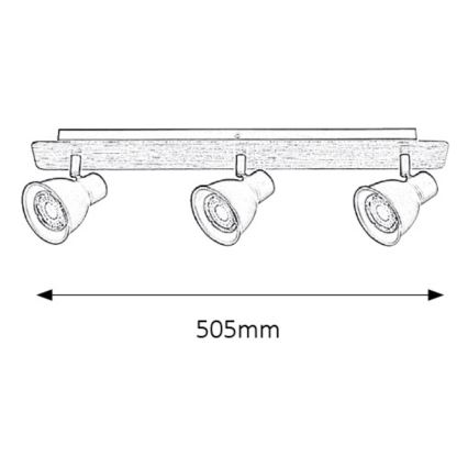 Rabalux - Oświetlenie punktowe 3xGU10/35W/230V