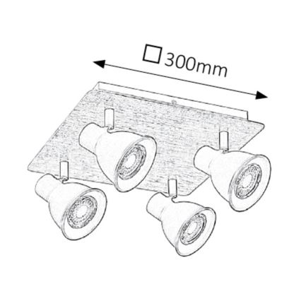 Rabalux - Oświetlenie punktowe 4xGU10/35W/230V