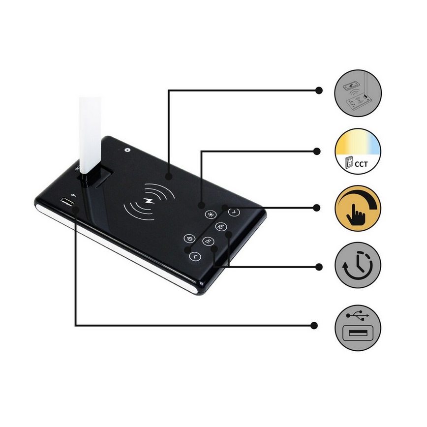 Rabalux - LED Ściemnialna dotykowa lampa stołowa LED/5W/230V USB
