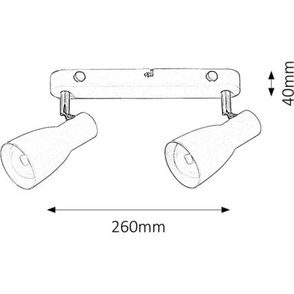 Rabalux - Oświetlenie punktowe 2xE27/20W/230V