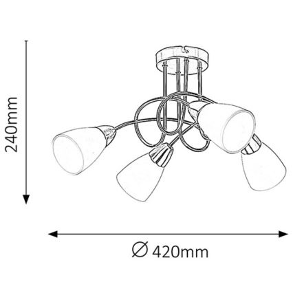 Rabalux - Lampa sufitowa 4xE14/40W/230V