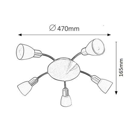 Rabalux - Lampa sufitowa 5xE14/40W/230V