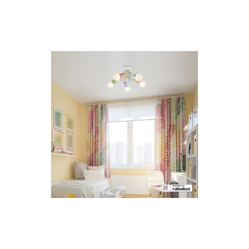 Rabalux 6340 - Żyrandol natynkowy LINETT 5xE27/40W/230V