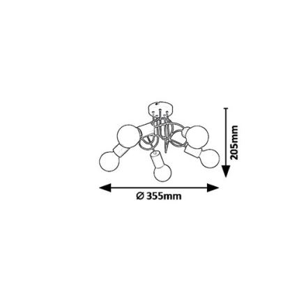 Rabalux 6340 - Żyrandol natynkowy LINETT 5xE27/40W/230V