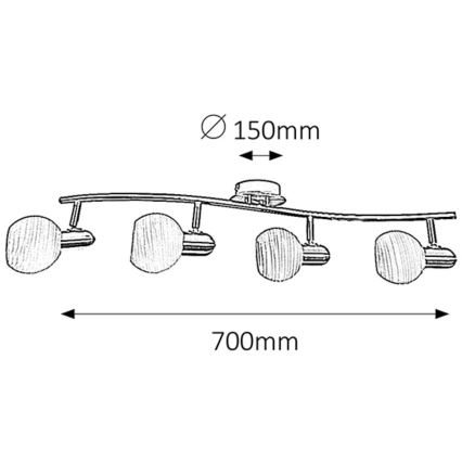 Rabalux 6344 - Lampa sufitowa AUREL 4xE14/40W/230V