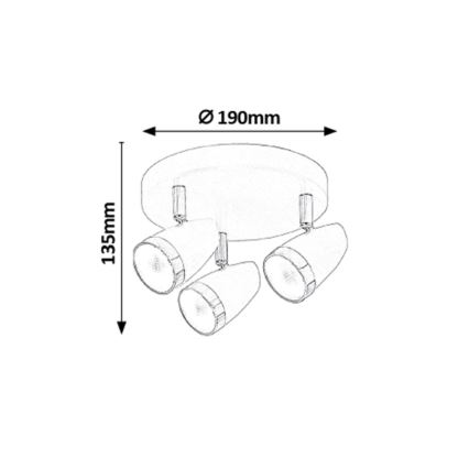 Rabalux - LED Reflektor punktowy 3xLED/4W/230V