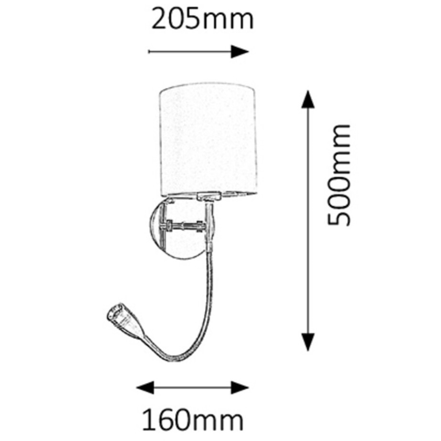 Rabalux - Kinkiet 1xE27/40W+LED/3W