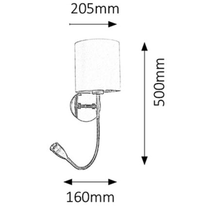 Rabalux - Kinkiet LED 1xE27/40W+LED/3W