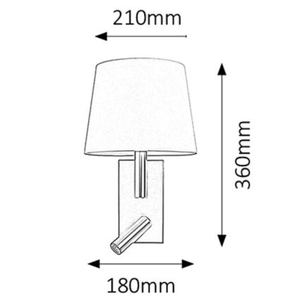 Rabalux - Lampa ścienna LED E27/40W + LED/3W