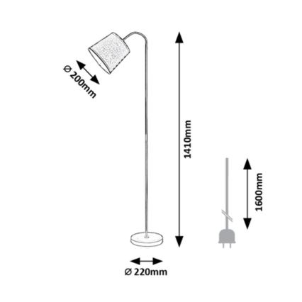 Rabalux - Lampa podłogowa 1xE27/25W/230V szary