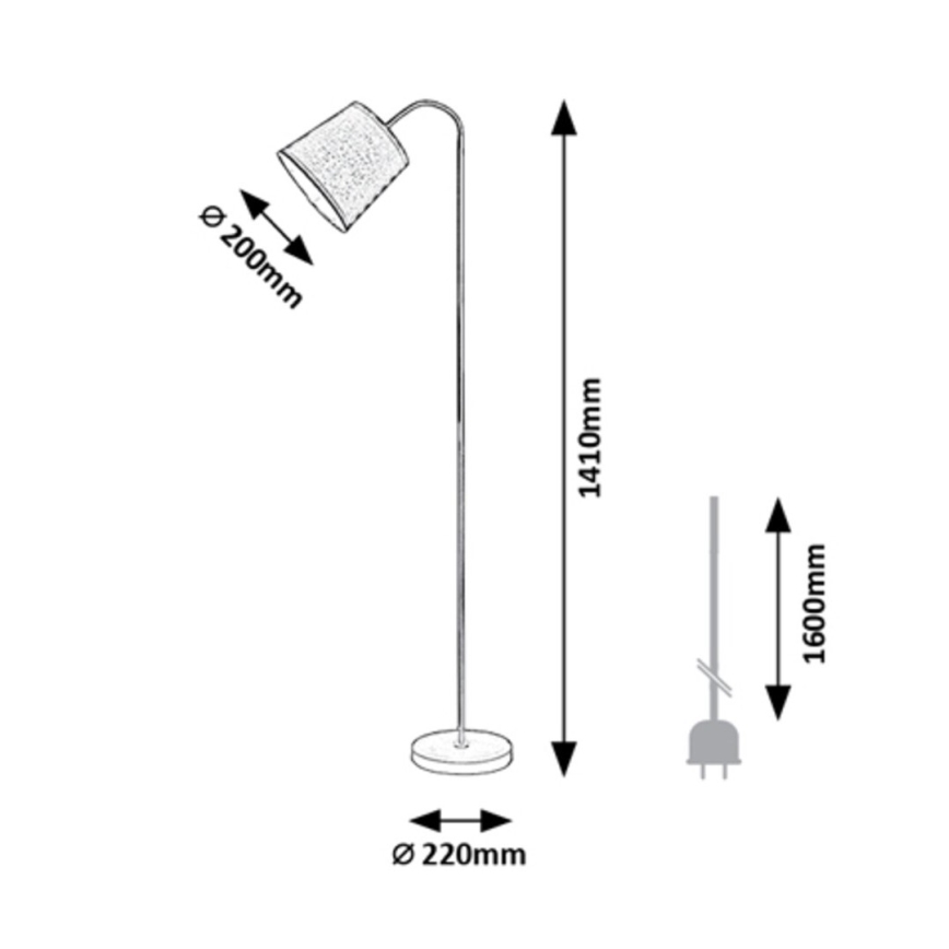 Rabalux - Lampa podłogowa 1xE27/25W/230V szary