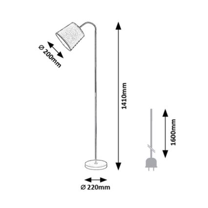 Rabalux - Lampa podłogowa 1xE27/25W/230V czarny