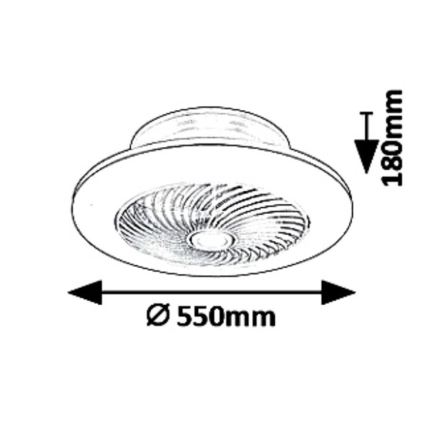 Rabalux - LED Plafon ściemnialny z wentylatorem DALFON LED/36W/230V 3000-6000K + pilot