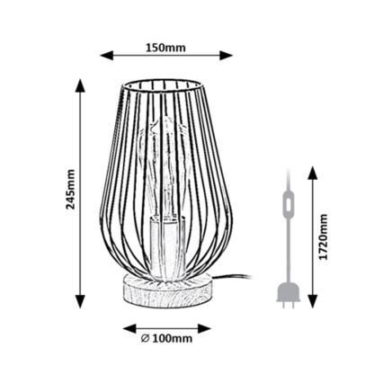 Rabalux - Lampa stołowa 1xE27/40W/230V czarny