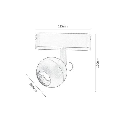 Rabalux - LED Oświetlenie punktowe do 1-fazowego systemu szynowego LED/5W/24V 4000K czarny