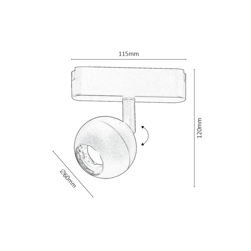 Rabalux - LED Oświetlenie punktowe do 1-fazowego systemu szynowego LED/5W/24V 4000K czarny