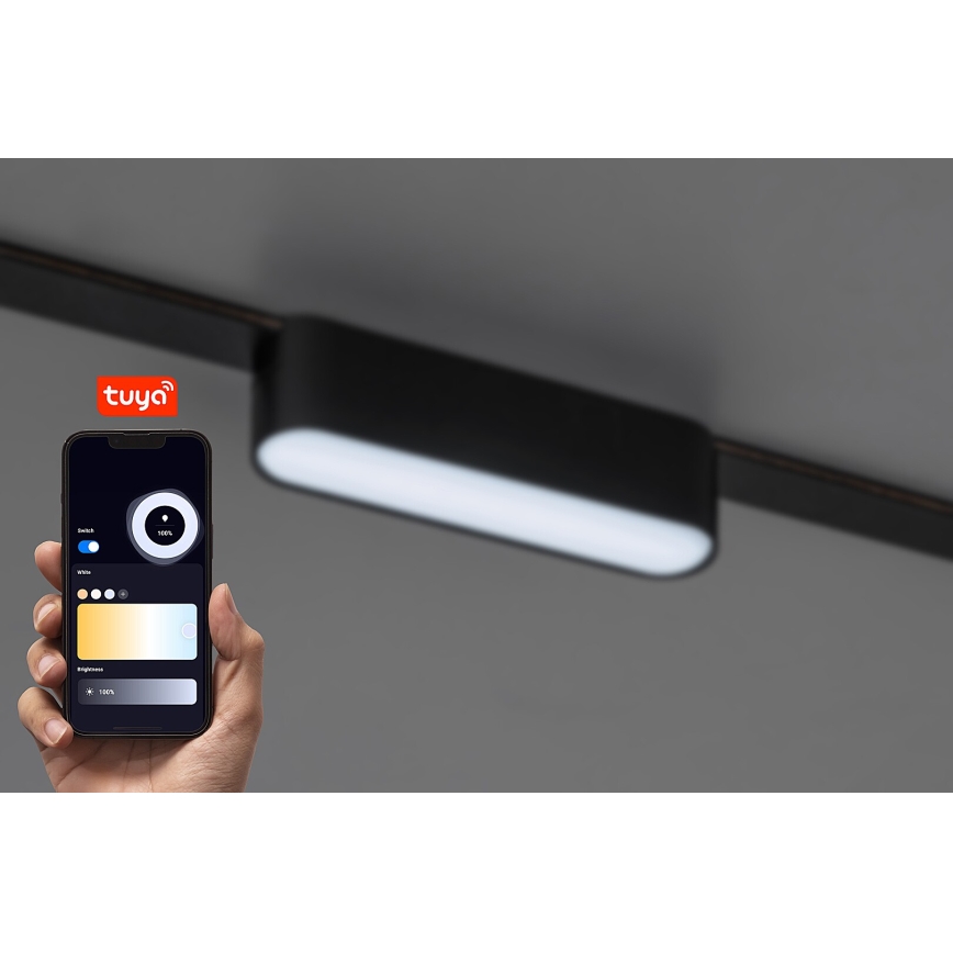 Rabalux - LED Plafon ściemnialny do 1-fazowego systemu szynowego LED/6W/24V 2700-5500K Wi-Fi Tuya 11,5 cm czarny