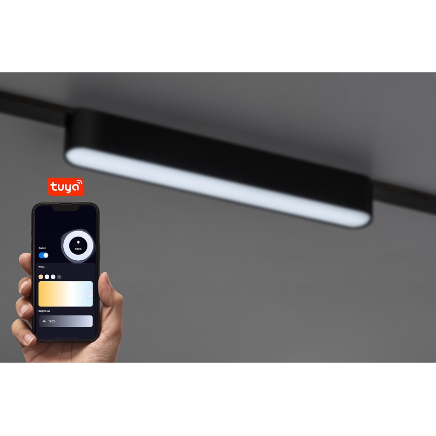 Rabalux - LED Plafon ściemnialny do 1-fazowego systemu szynowego LED/12W/24V 2700-5500K Wi-Fi Tuya 22 cm czarny