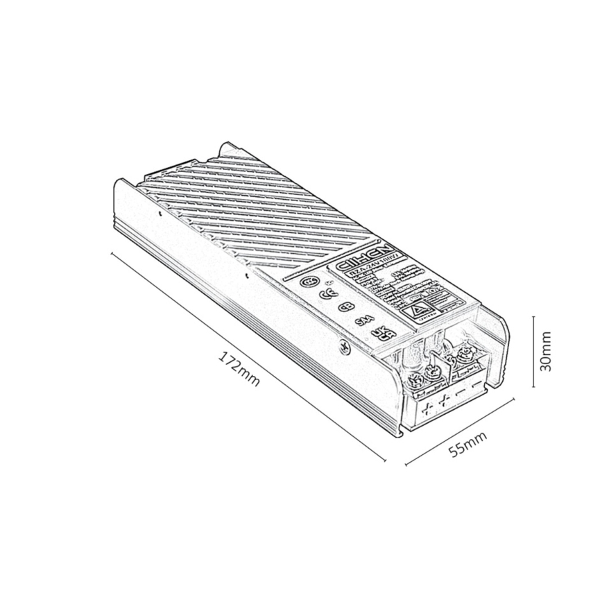 Rabalux - Zasilacz wpuszczany do oświetlenia w systemie szynowym 100W/230V