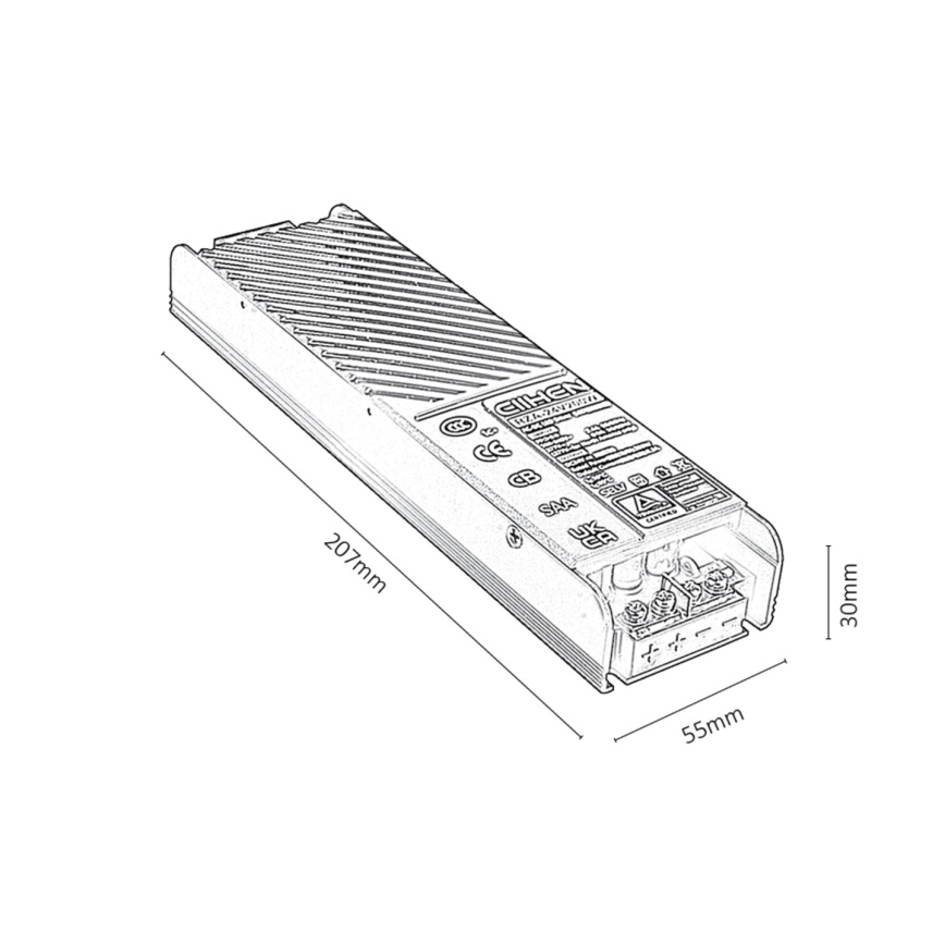 Rabalux - Zasilacz wpuszczany do oświetlenia w systemie szynowym 200W/230V