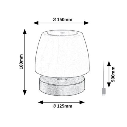 Rabalux - LED Ściemnialna lampka stołowa LED/3W/5V 2000 mAh IP44