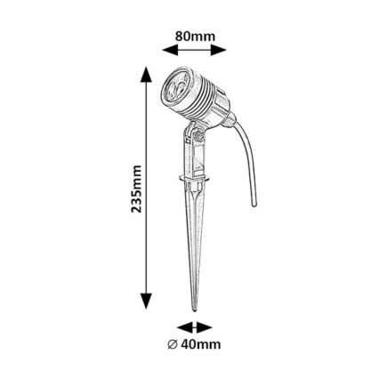 Rabalux - LED Lampa zewnętrzna LED/3W/230V IP65